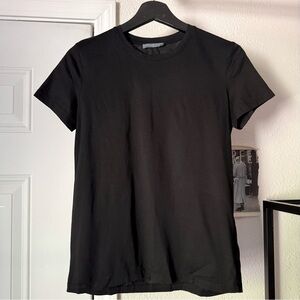 ALEXANDER MCQUEEN black cotton knit crew neck short sleeve tee t-shirt
